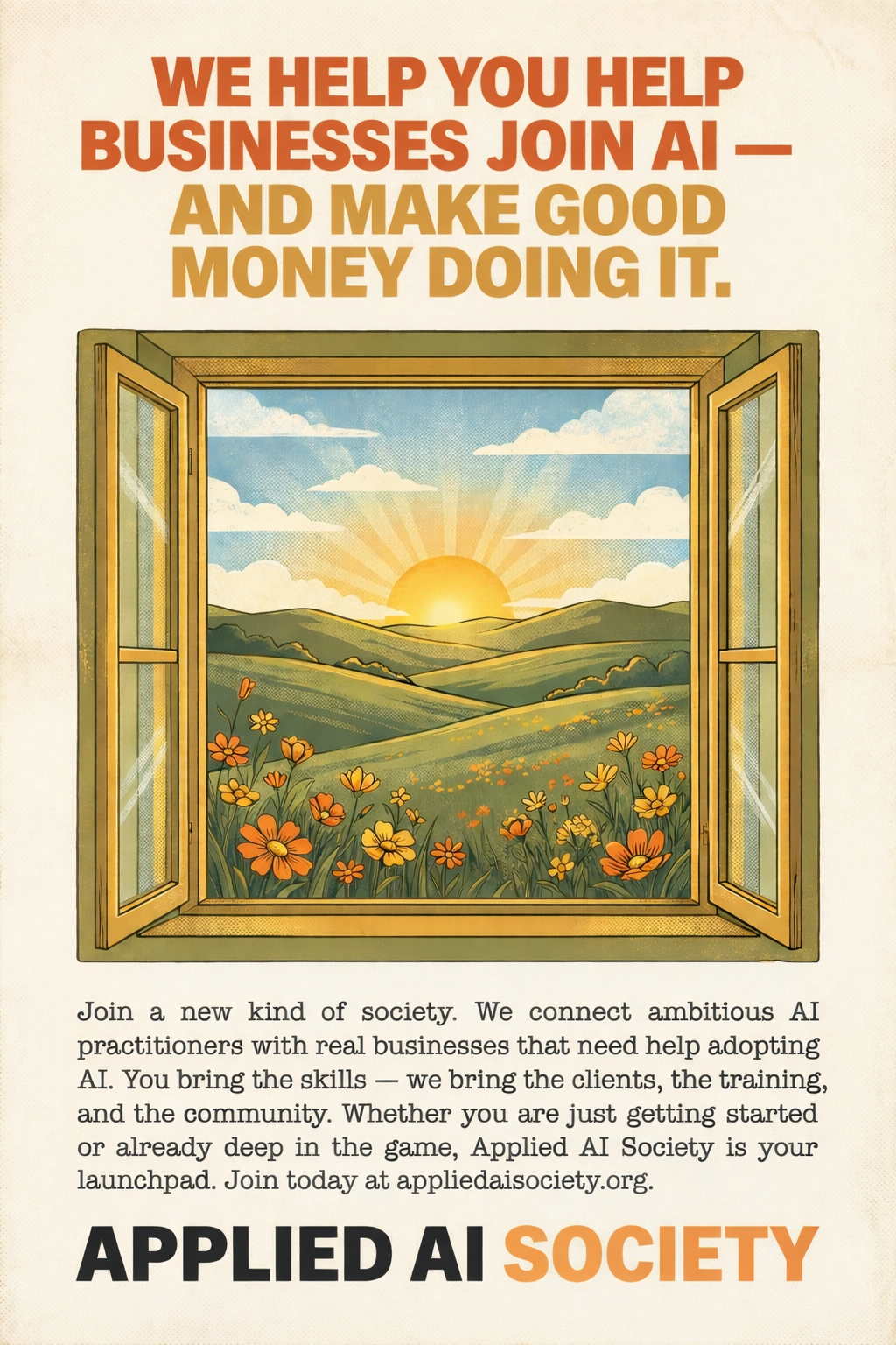 Retro Ad with Wildflowers